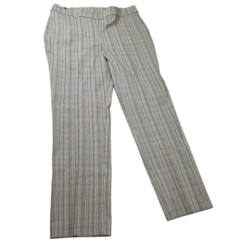 Rafaella Women's Plaid Stretch Career Pants‎ Size 16 Warm Taupe